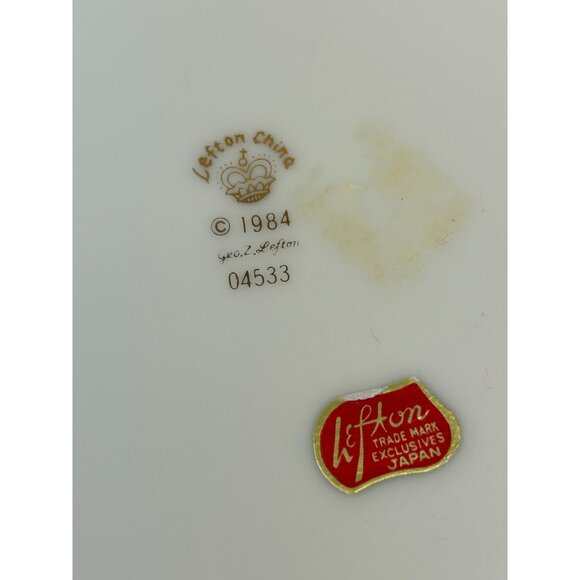 Lefton China Vintage Cardinal Bird Holly Ivy Christmas Holiday Plate Japan 1984 - Picture 10 of 14